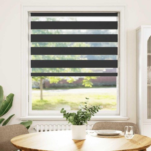 Zebragardin - sort 110×150 cm, stofbredde 105,9 cm, polyester