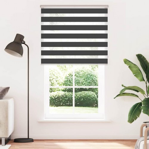 Zebragardin - sort 110×200 cm, stofbredde 105,9 cm, polyester