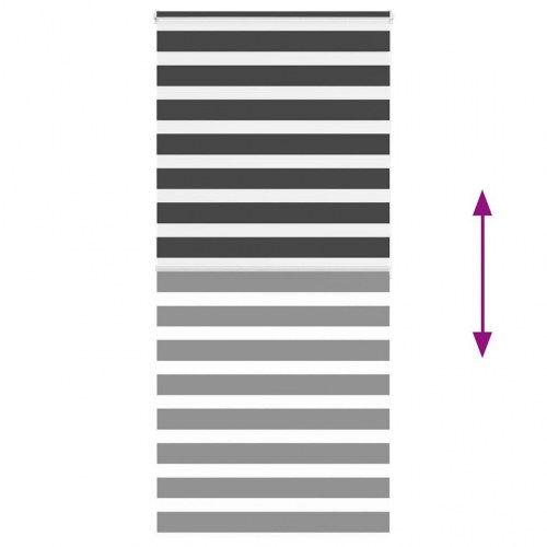 Zebragardin - sort 110×200 cm, stofbredde 105,9 cm, polyester