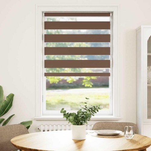 Zebragardin brun 90×100 cm - stofbredde 85,9 cm i polyester