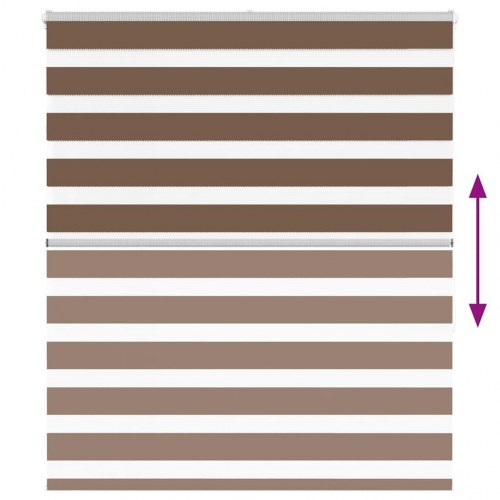 Zebragardin - brun 130×150 cm, stofbredde 125,9 cm, polyester