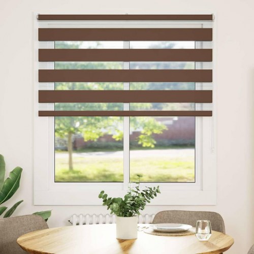 Zebragardin brun 125×100 cm - stofbredde 120,9 cm i polyester