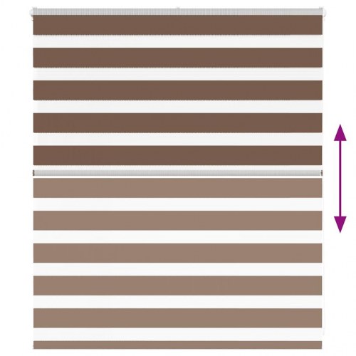 Zebragardin brun 125×100 cm - stofbredde 120,9 cm i polyester