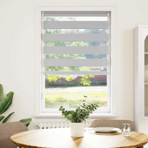 Zebragardin lysegrå 90×100 cm - stofbredde 85,9 cm, polyester