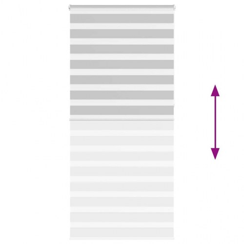 Zebragardin - lysegrå 110×230 cm, stofbredde 105,9 cm, polyester