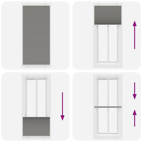 Plisségardin Antracit 100x200 cm Stofbredde 99,4 cm Polyester