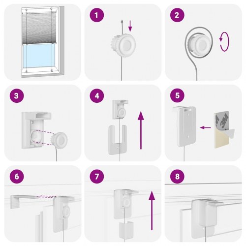 Plisségardin Sort 50x100 cm Stofbredde 49,4 cm Polyester