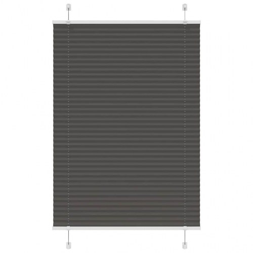 Plisségardin - sort 85×150 cm, stofbredde 84,4 cm, polyester