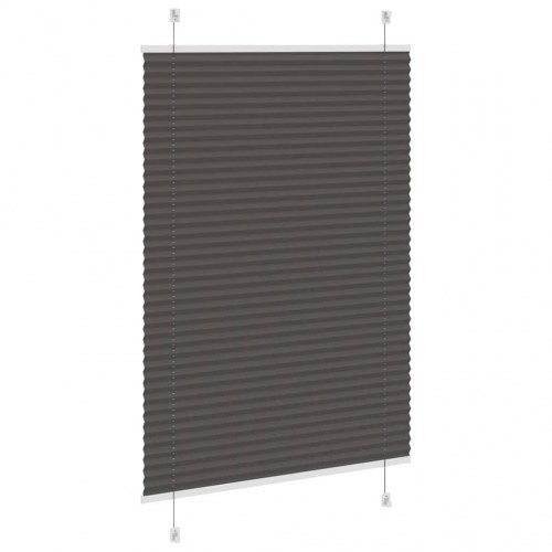 Plisségardin - sort 85×150 cm, stofbredde 84,4 cm, polyester