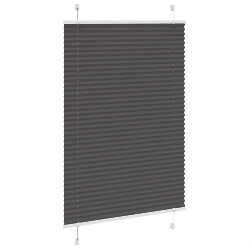 Plisségardin - sort 95×150 cm, stofbredde 94,4 cm, polyester