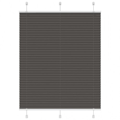 Plisségardin - sort 110×100 cm, stofbredde 109,4 cm, polyester