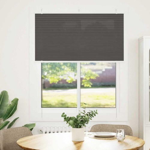 Plisségardin - sort 110×100 cm, stofbredde 109,4 cm, polyester