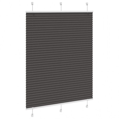 Plisségardin - sort 110×100 cm, stofbredde 109,4 cm, polyester