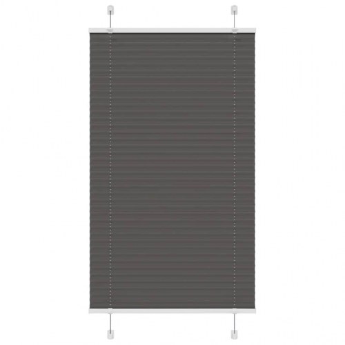 Plisségardin - sort 75×100 cm, stofbredde 74,4 cm, polyester