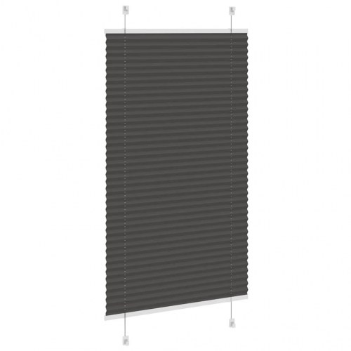 Plisségardin - sort 75×100 cm, stofbredde 74,4 cm, polyester
