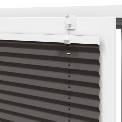 Plisségardin - sort 75×100 cm, stofbredde 74,4 cm, polyester