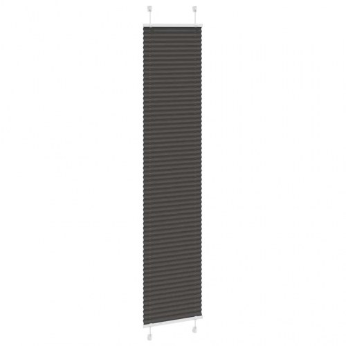 Plisségardin - sort 45×200 cm, stofbredde 44,4 cm, polyester