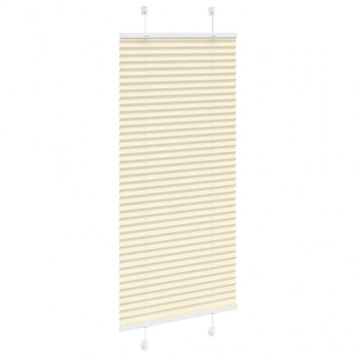 Plisségardin - creme, 60×100 cm (stofbredde 59,4 cm), polyester