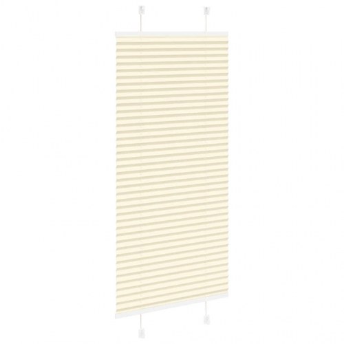 Plisségardin - creme, 60×100 cm (stofbredde 59,4 cm), polyester