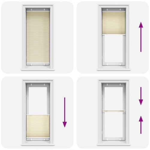 Plisségardin - creme, 60×100 cm (stofbredde 59,4 cm), polyester