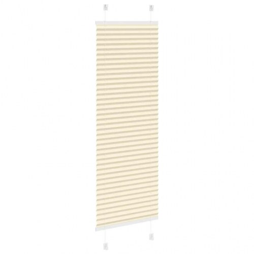 Plisségardin - creme, 40×100 cm (stofbredde 39,4 cm) i polyester