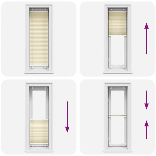 Plisségardin - creme, 40×100 cm (stofbredde 39,4 cm) i polyester