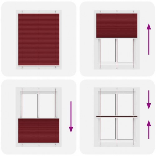 Plisségardin Bordeauxrød 105x150 cm Stofbredde 104,4 cm