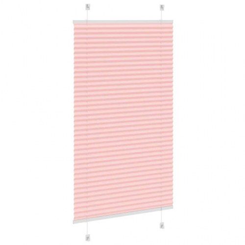 Plisségardin lyserød 80×150 cm - polyester, stofbredde 79,4 cm