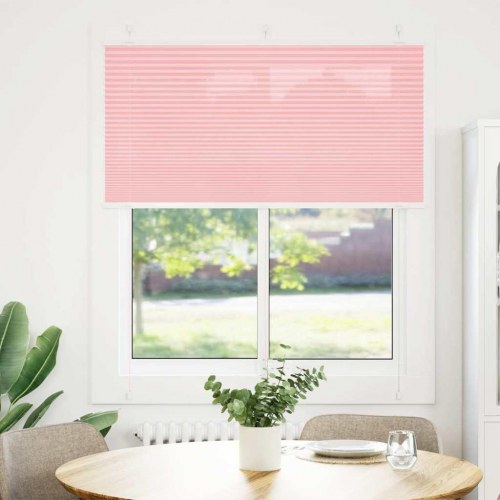 Plisségardin - lyserød 120×150 cm, stofbredde 119,4 cm, polyester