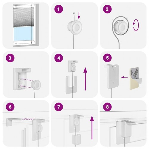 Plisségardin Lyserød 120x200 cm Stofbredde 119,4 cm Polyester