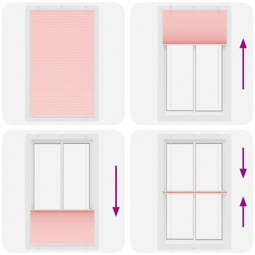 Plisségardin Lyserød 120x200 cm Stofbredde 119,4 cm Polyester