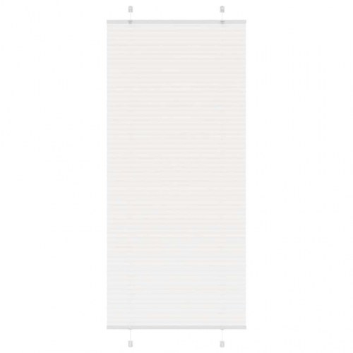 Plisségardin - hvid 85×200 cm, stofbredde 84,4 cm, polyester
