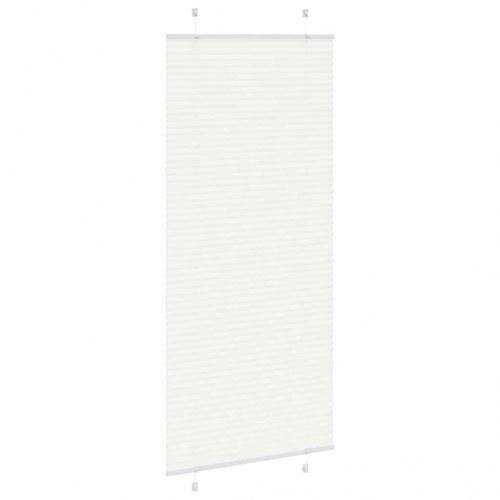 Plisségardin - hvid 85×200 cm, stofbredde 84,4 cm, polyester