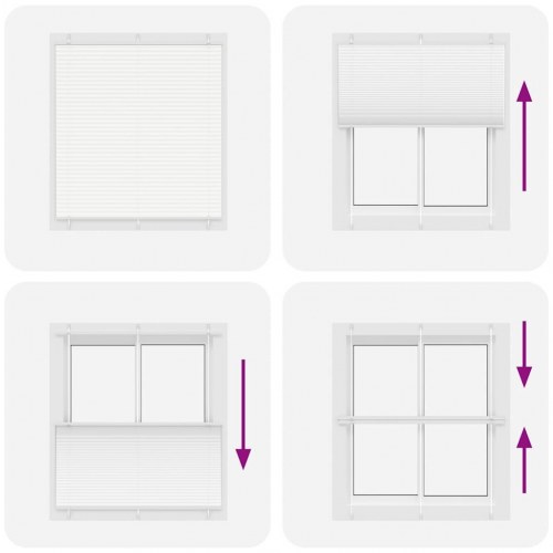 Plisségardin - hvid 120×100 cm, stofbredde 119,4 cm, polyester