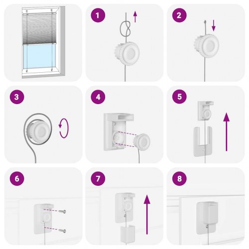 Plisségardin Hvid 95x200 cm Stofbredde 94,4 cm Polyester