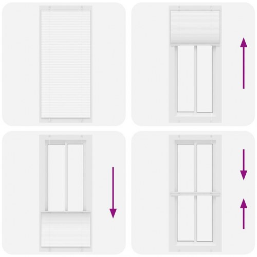 Plisségardin Hvid 95x200 cm Stofbredde 94,4 cm Polyester