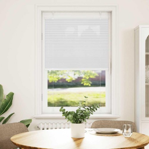 Plisségardin - hvid 80×100 cm, stofbredde 79,4 cm, polyester