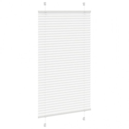 Plisségardin - hvid 80×100 cm, stofbredde 79,4 cm, polyester