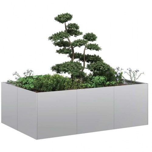Plantekasse 120 × 80 × 40 cm - galvaniseret stål, åben bund