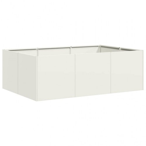 Plantekasse i stål 120 × 80 × 40 cm - hvid højbed til have og terrasse