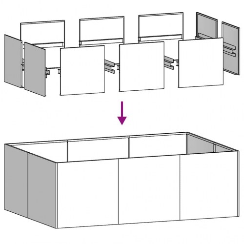 Plantekasse i stål 120 × 80 × 40 cm - hvid højbed til have og terrasse