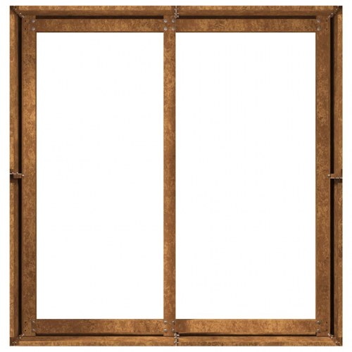Plantekasse i cortenstål - rustfarvet 80 × 80 × 40 cm, åben bund