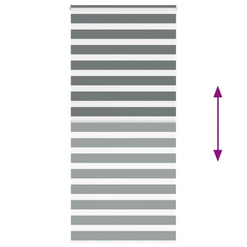 Zebragardin mørkegrå 100×230 cm - stofbredde 95,9 cm, polyester