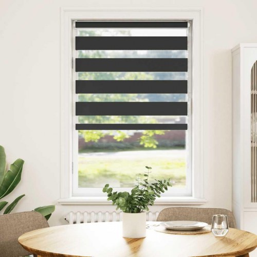 Zebragardin - sort 75×150 cm, stofbredde 70,9 cm, polyester