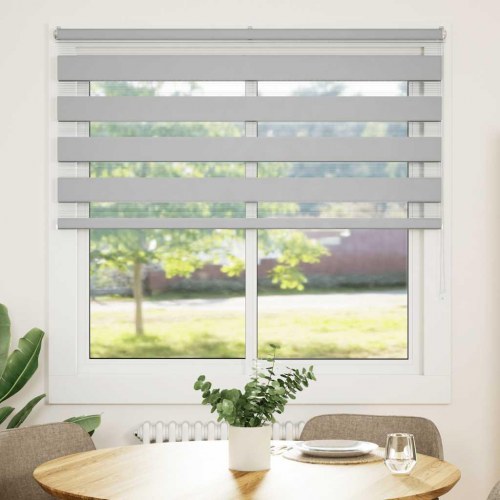 Zebragardin - lysegrå 150×100 cm, stofbredde 145,9 cm, polyester