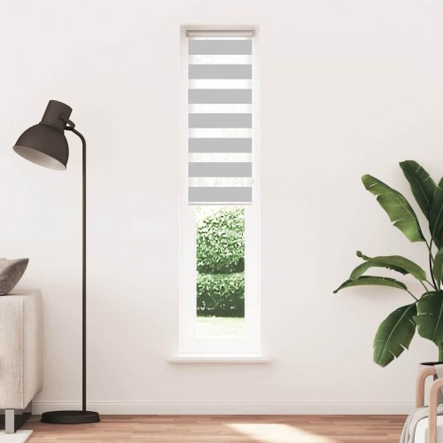 Zebragardin - lysegrå 50×200 cm, stofbredde 45,9 cm, polyester