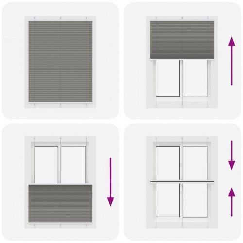 Plisségardin antracit 110×100 cm - stofbredde 109,4 cm, polyester