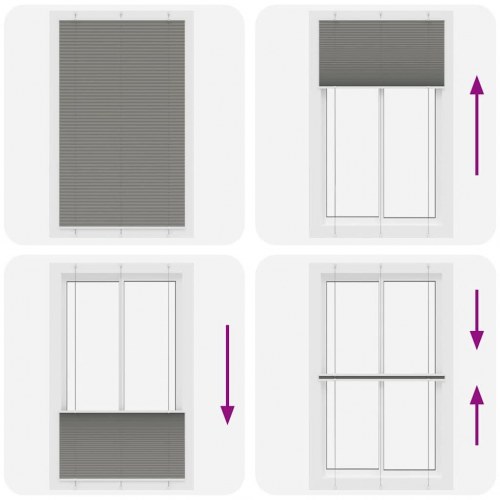 Plisségardin antracit 120×200 cm - stofbredde 119,4 cm, polyester