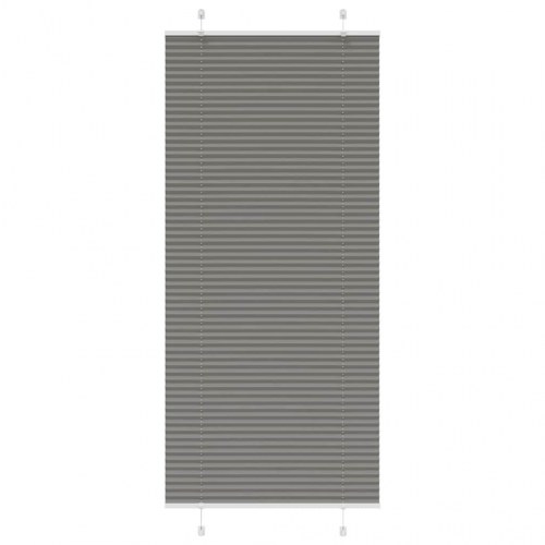 Plisségardin - antracit, 90×200 cm, stofbredde 89,4 cm, polyester