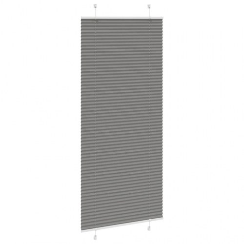Plisségardin - antracit, 90×200 cm, stofbredde 89,4 cm, polyester